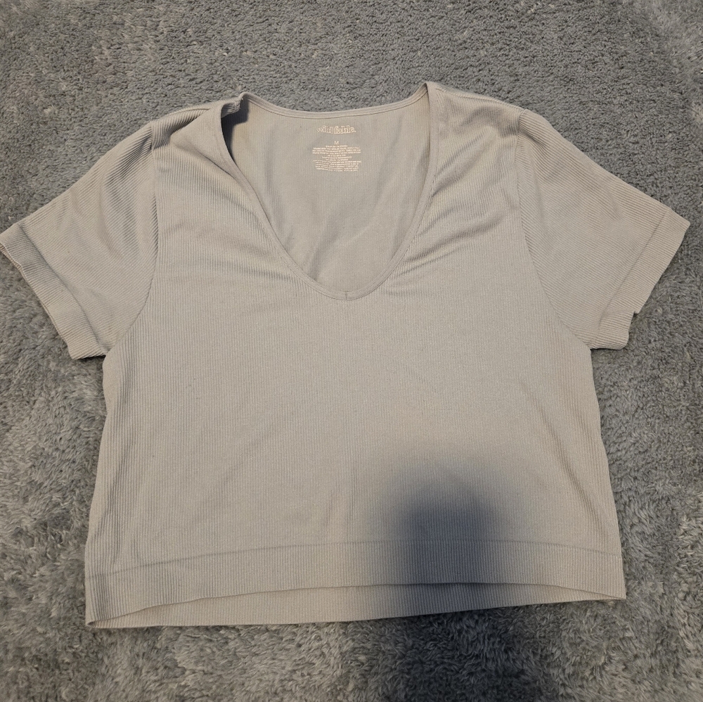 Wild Fable Gray Ribbed Tank Top